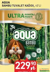 AQUA BAMBU TUVALET KAĞIDI 3 KATLI 40'LI